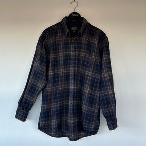Size L, Pendleton Wool Shirt. Blue Plaid